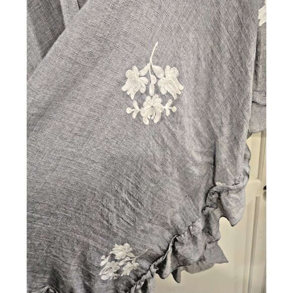 Janice Apparel Embroidered Open Front Kimono One Size Beach Coverup Visccose - Picture 6 of 8